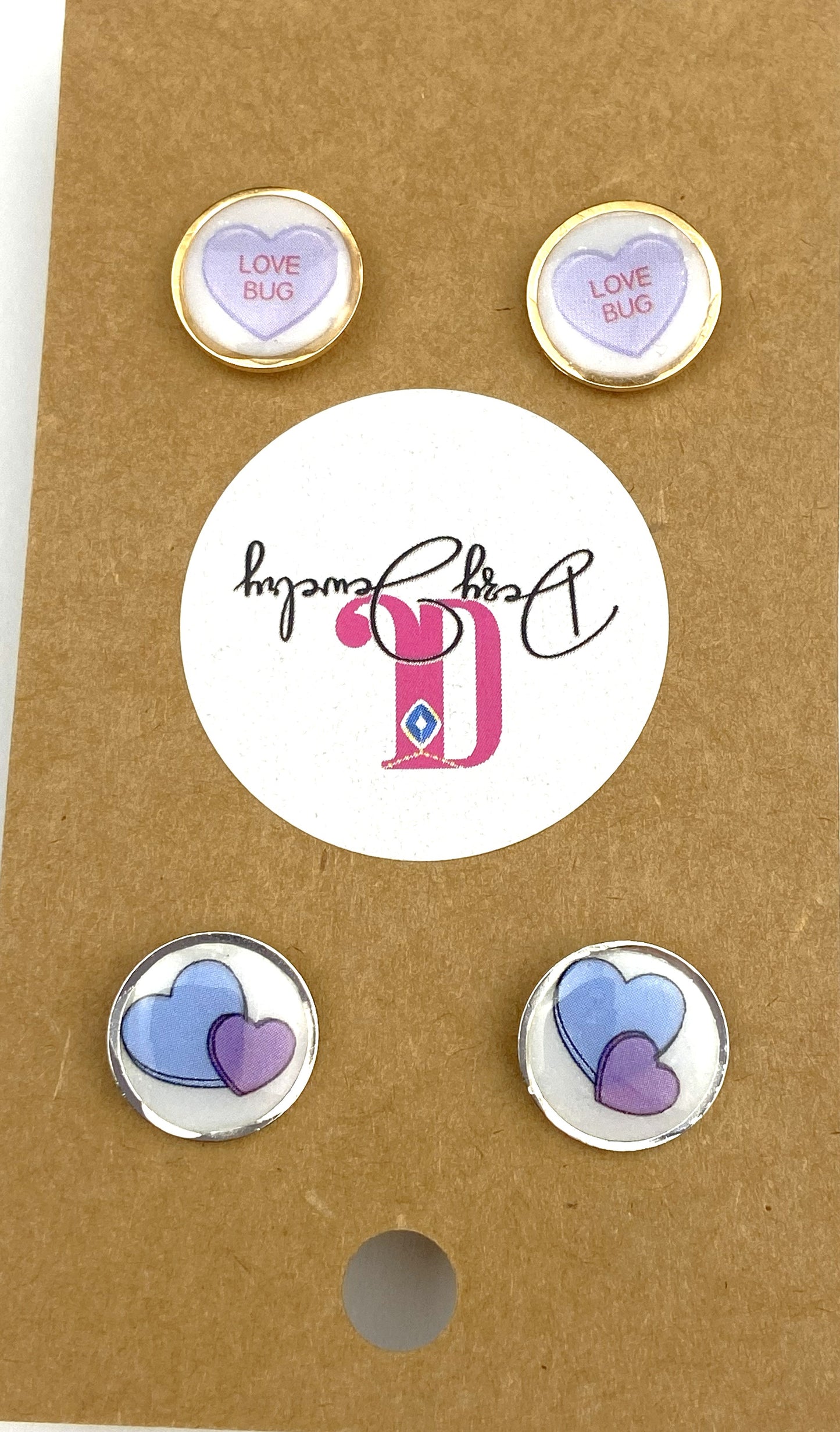 Conversation Heart Stud Earrings