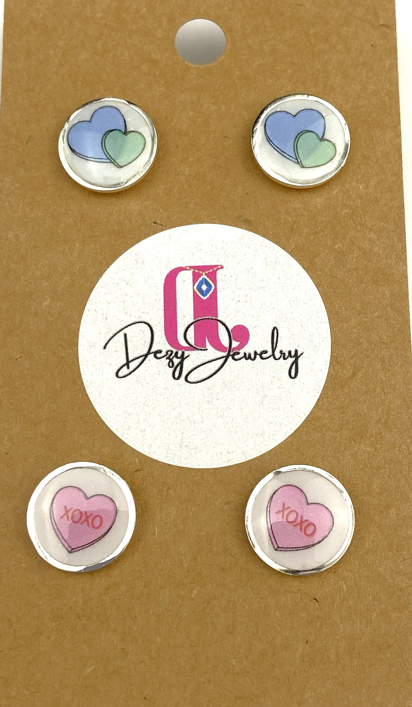 Conversation Heart Stud Earrings