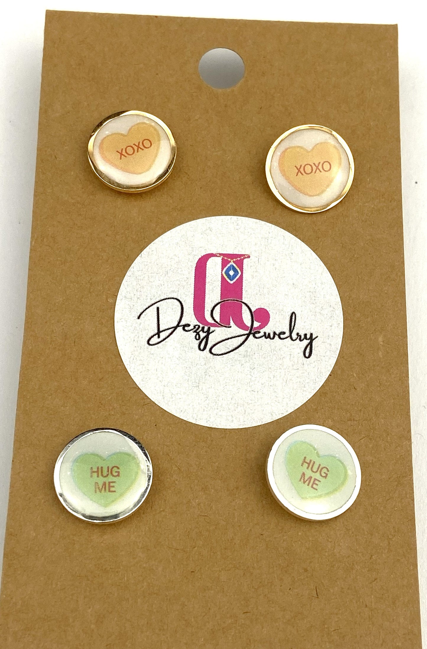 Conversation Heart Stud Earrings