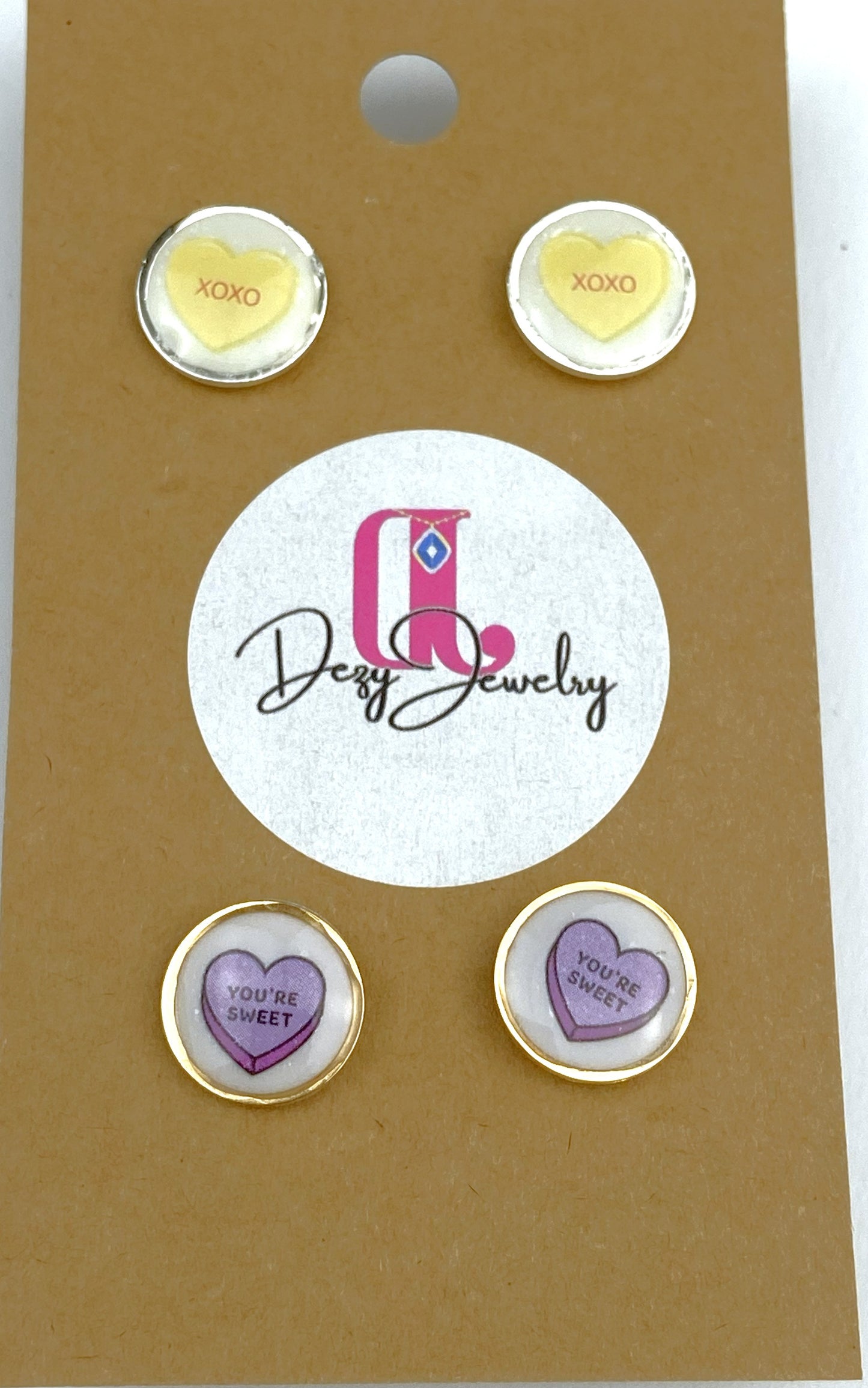 Conversation Heart Stud Earrings