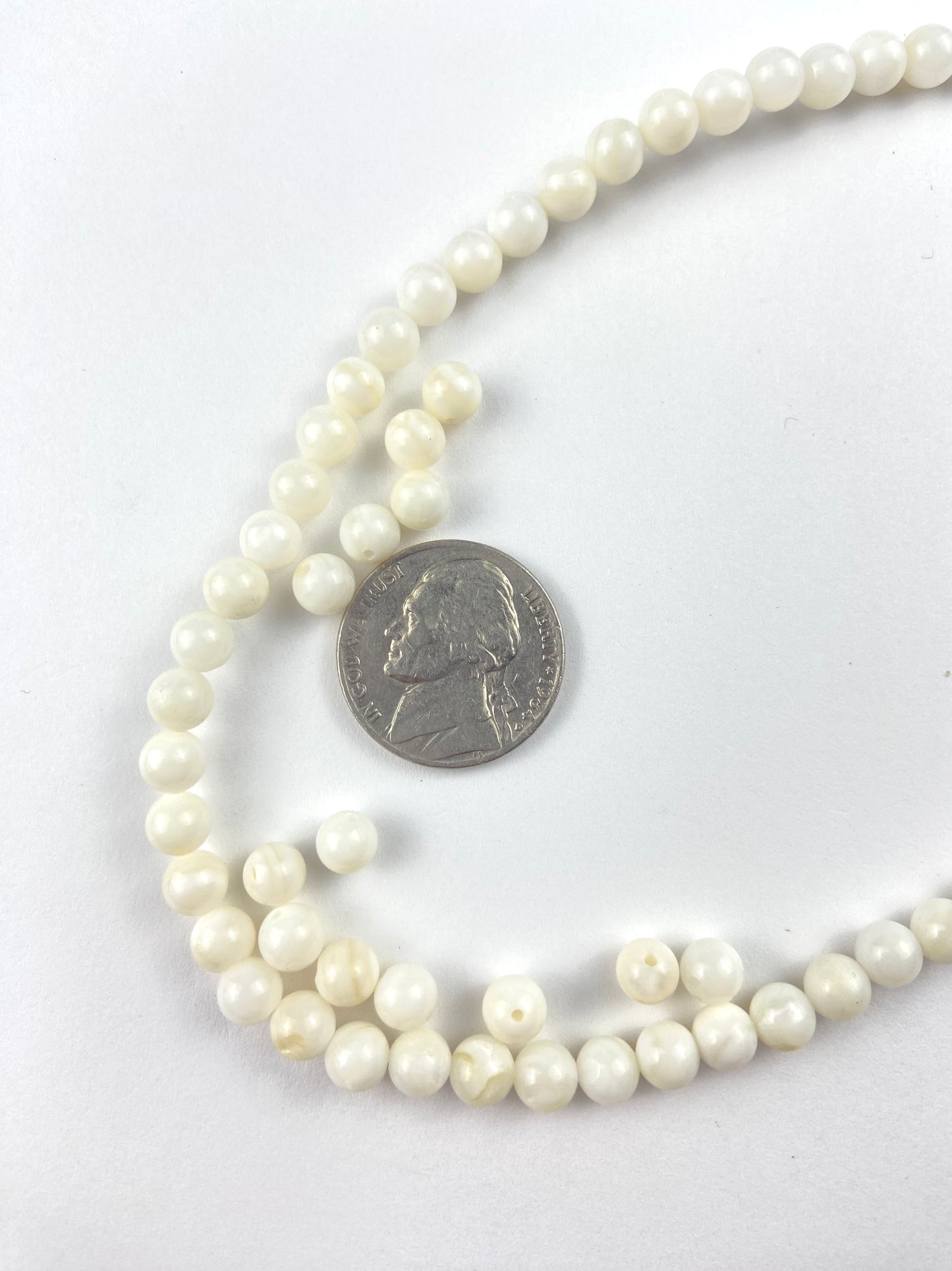 Small Pearl-Color 5mm Stone Beads