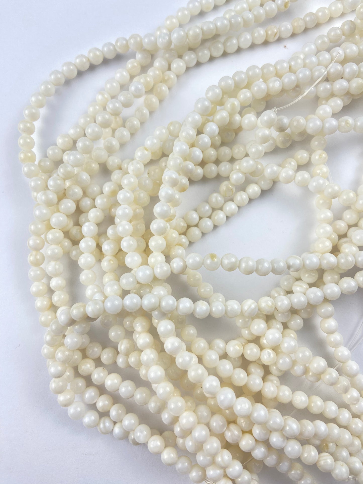 Small Pearl-Color 5mm Stone Beads