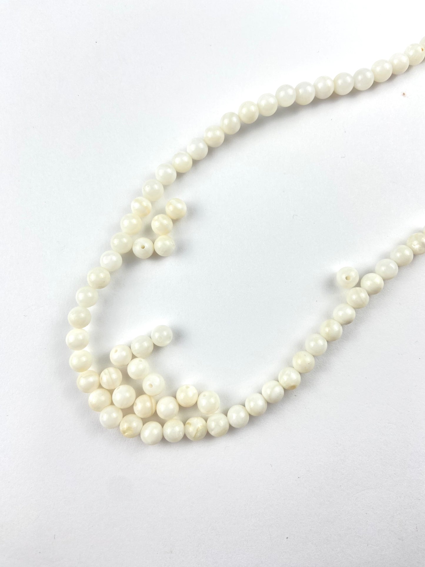 Small Pearl-Color 5mm Stone Beads