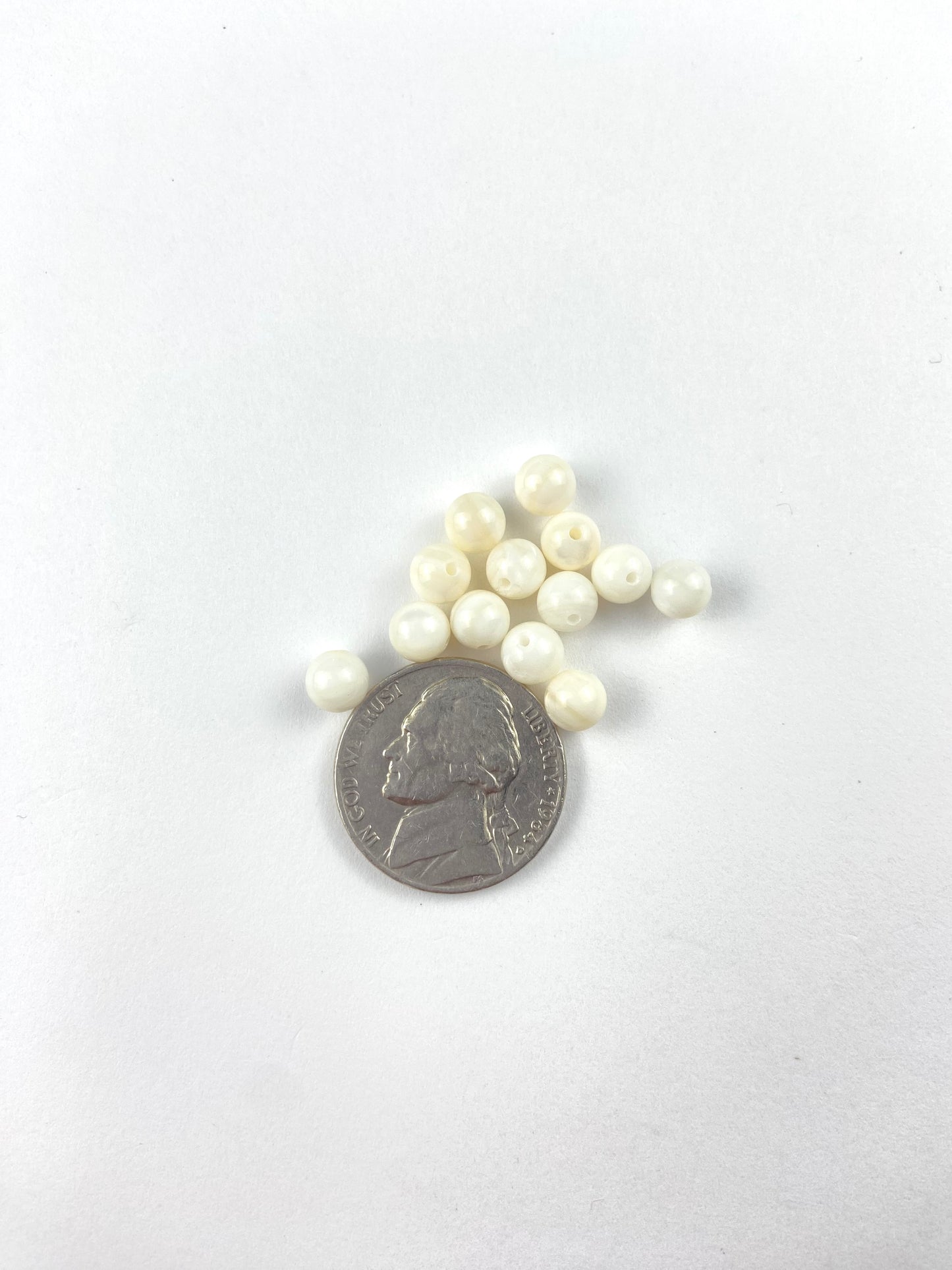 Small Pearl-Color 5mm Stone Beads