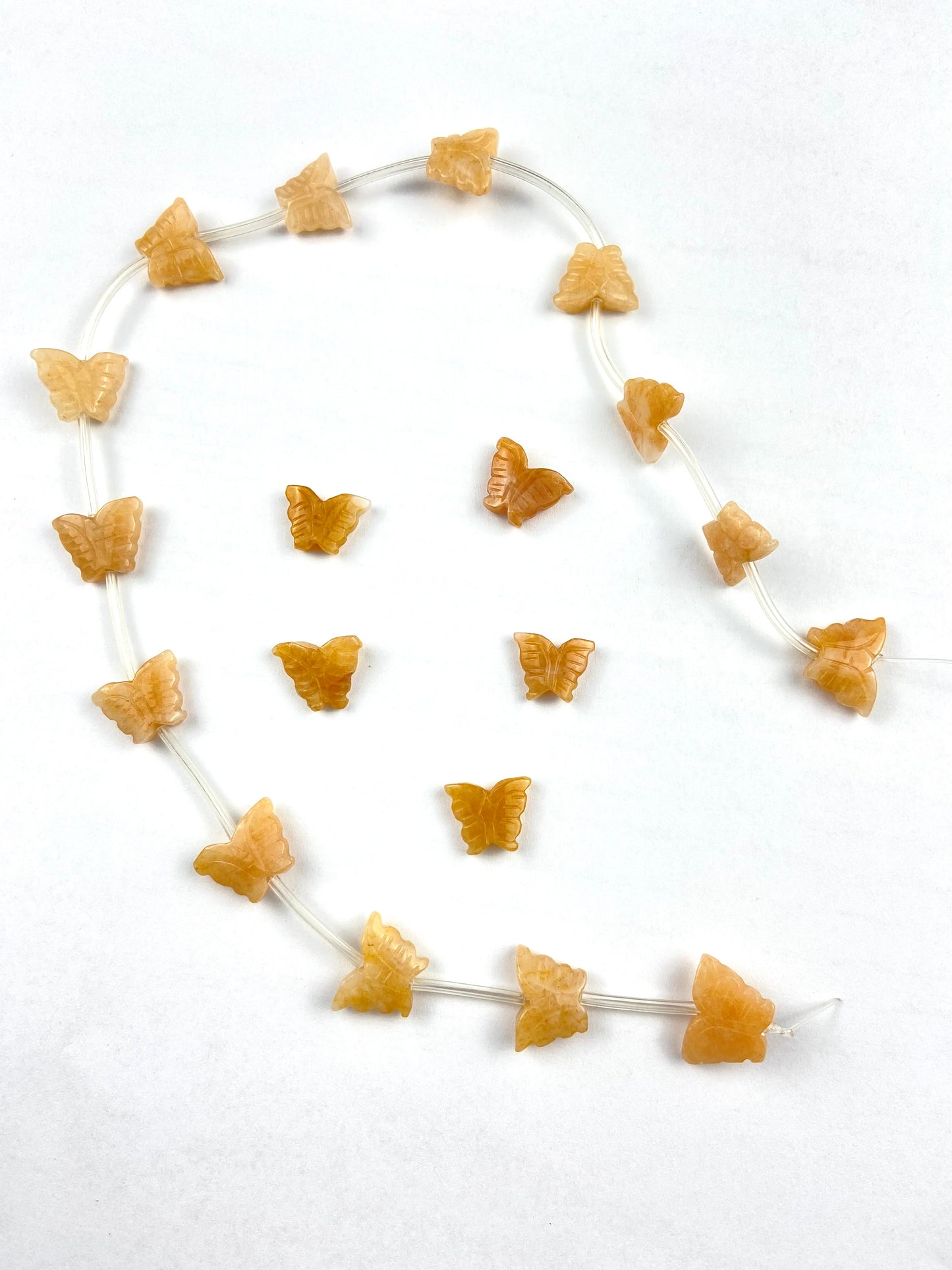 Orange Buttlerfly Real Stone Beads