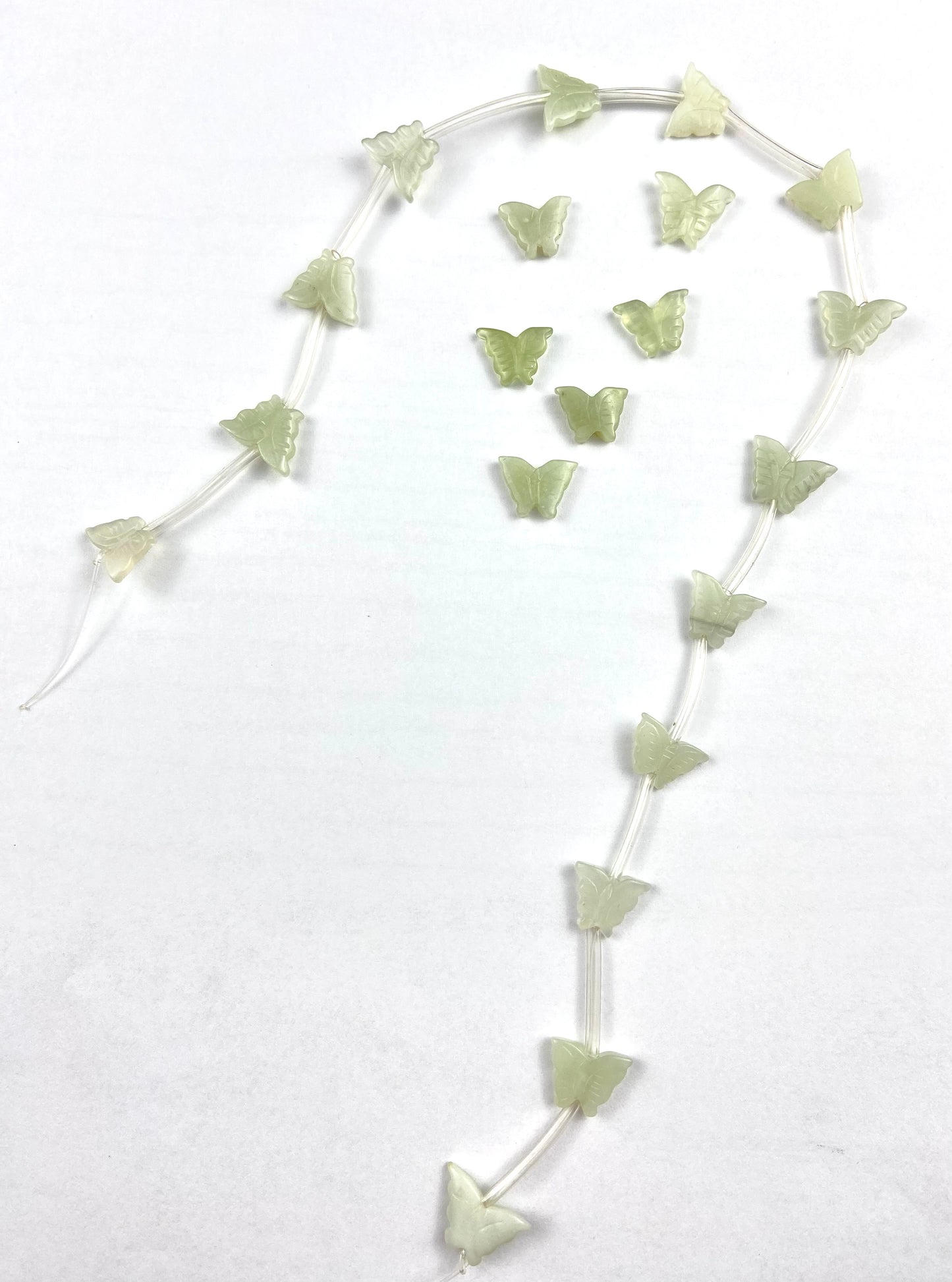 Green Butterfly Stone Bead