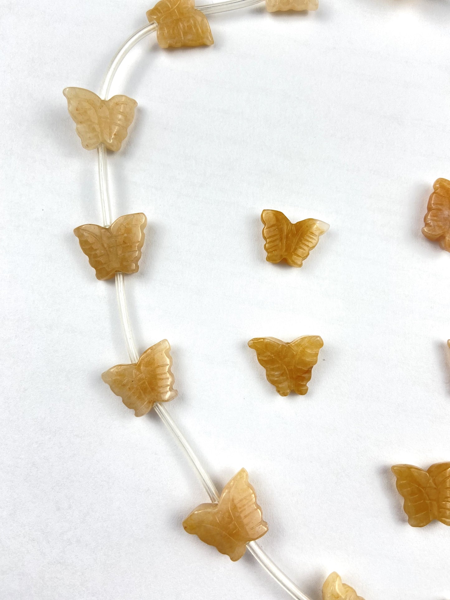Orange Buttlerfly Real Stone Beads