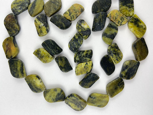 Green and Black Serpentine Stone Beads