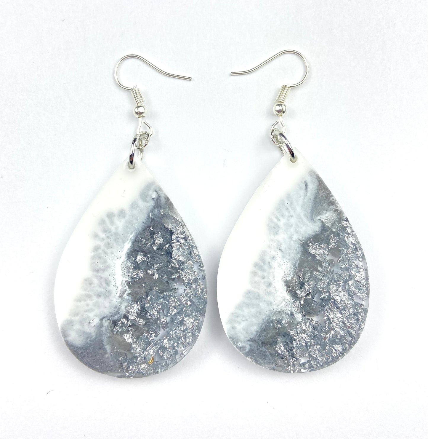 Silver White Dangle Earrings